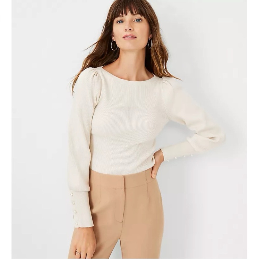 Ann Taylor Pearl Cuff Sweater
